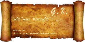 Gávai Kornél névjegykártya