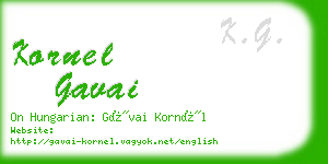 kornel gavai business card